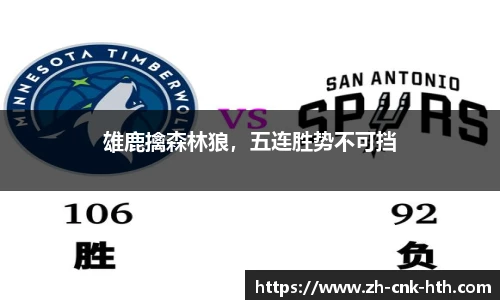 雄鹿擒森林狼,五连胜势不可挡